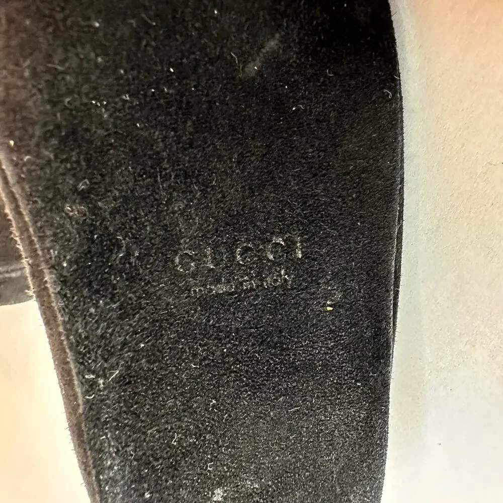 GUCCI Baby Black Suede Leather Sole Shoes | Size US 3.5 | UK 3 | EUR 19 | w/Box